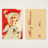 Vintage Christmas Angel Nom Tags (Devant & derrière)