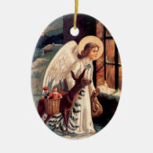 Vintage Christmas Angel Ovaal Ornament (Voorkant)