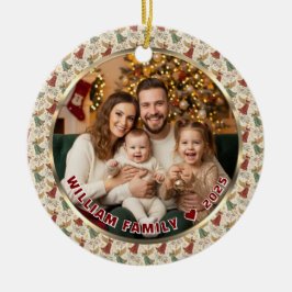 Vintage Christmas Angels Custom Photo & Name Keramisch Ornament