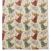 Vintage Christmas Angels Douchegordijn (Voorkant)