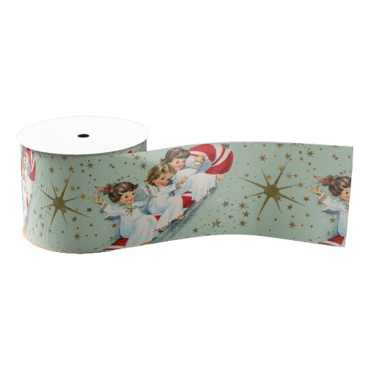 Vintage Christmas Angels Grosgrain Lint (Spoel)