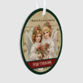 Vintage Christmas Angels Ornament Monogram Keepsak (devant)