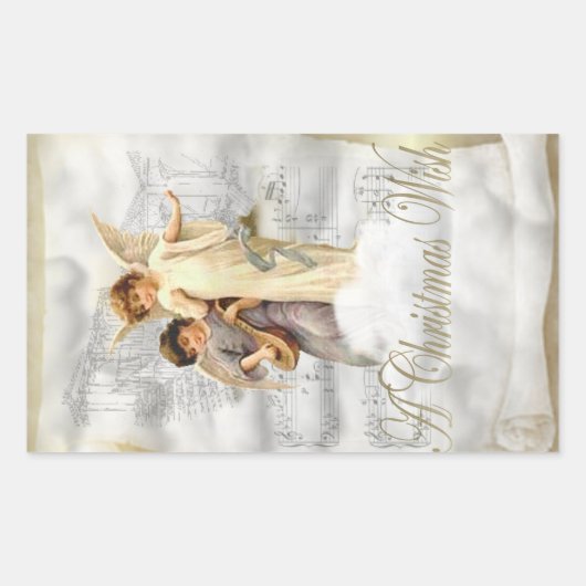 Vintage Christmas Angels Sticker (Voorkant)