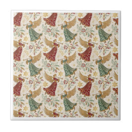 Vintage Christmas Angels  Tegeltje
