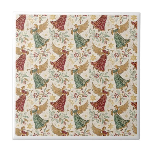 Vintage Christmas Angels  Tegeltje (Voorkant)