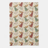 Vintage Christmas Angels Theedoek (Verticaal)