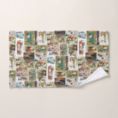 Vintage Christmas Antique Collage (Serviette à main)