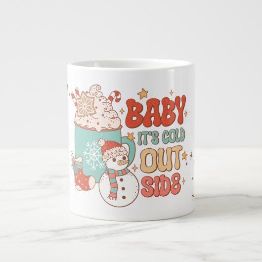 Vintage Christmas Baby C'est froid dehors Mug (Devant)
