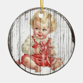 Vintage Christmas Baby Ornament