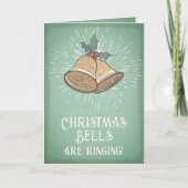 Vintage Christmas Bells Carte de vacances (Devant)