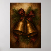 Vintage Christmas Bells Poster Paper (Semi-Gloss)