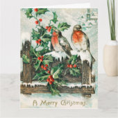 Vintage Christmas birds Carte de vacances (Devant)