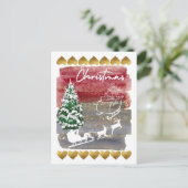 Vintage Christmas Briefkaart (Staand voorkant)