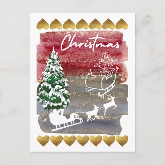Vintage Christmas Briefkaart (Voorkant)