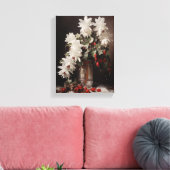 Vintage Christmas Cactus Stretched Canvas Muurkuns (Insitu (Woonkamer))