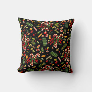 Vintage Christmas Candy Cane Kussen