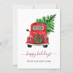 Vintage Christmas Car Weve Cartes de fin de année