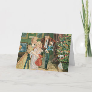 Vintage Christmas Card Feestdagen Kaart