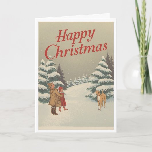 Vintage christmas card kaart (Voorkant)