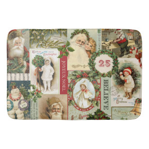VINTAGE CHRISTMAS COLLAGE BADMAT