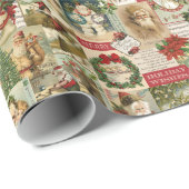 VINTAGE CHRISTMAS COLLAGE CADEAUPAPIER (Rol Hoek)