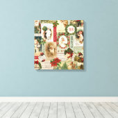 VINTAGE CHRISTMAS COLLAGE CANVAS AFDRUK (Insitu (Houten vloer))