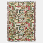 VINTAGE CHRISTMAS COLLAGE DEKEN (Voorkant Verticaal)