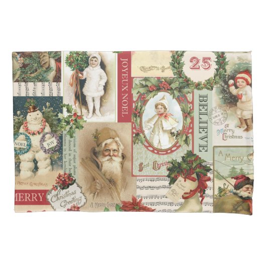 VINTAGE CHRISTMAS COLLAGE KUSSENSLOOP (Voorkant-Links)