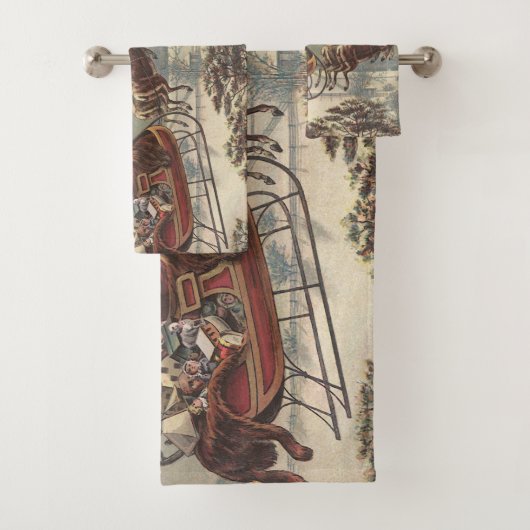 Vintage Christmas Eve Victorian Santa Claus Sleigh (En situation)