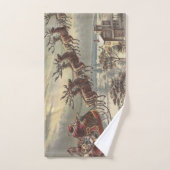 Vintage Christmas Eve Victorian Santa Claus Sleigh (Serviette à main)