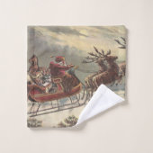 Vintage Christmas Eve Victorian Santa Claus Sleigh (Gant de toilette)