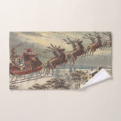 Vintage Christmas Eve Victorian Santa Claus Sleigh (Serviette à main)