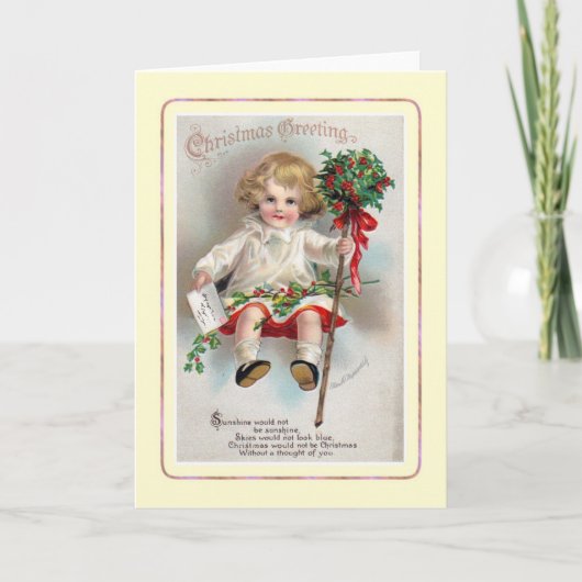 Vintage Christmas Feestdagen Kaart (Voorkant)