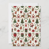 Vintage Christmas Flat Invitation Kaart (Achterkant)