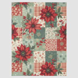 Vintage Christmas Floral Quilt Pattern Decoupage  Tissuepapier