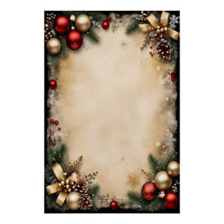 Vintage Christmas Frame Perfect Poster
