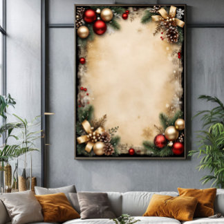 Vintage Christmas Frame Poster