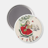 Vintage Christmas Girl Magnet (Recto/Verso)