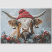 Vintage Christmas Highland Koe Decoupage Tissuepapier (Voorkant)