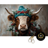 Vintage Christmas Highland Koe Decoupage Tissuepapier