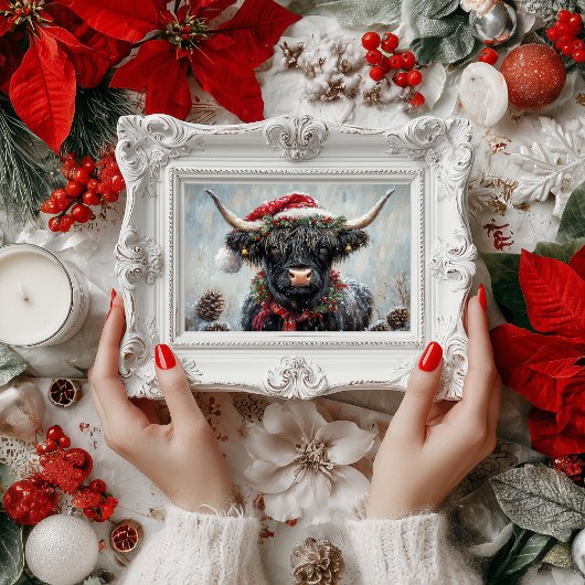 Vintage Christmas Highland Koe Decoupage Tissuepapier
