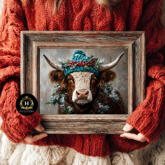 Vintage Christmas Highland Koe Decoupage Tissuepapier