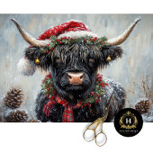 Vintage Christmas Highland Koe Decoupage Tissuepapier