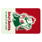 Vintage Christmas Jolly Patinage Magnet (Horizontal)