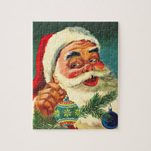 Vintage Christmas, Jolly Retro 50's Santa Claus Legpuzzel