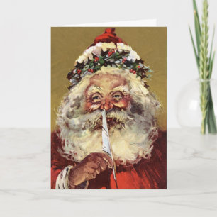 Vintage Christmas Kaart Duitse Kerstman