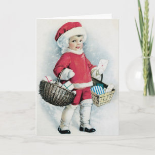 Vintage Christmas Kaart - Schattige kaart voor kin