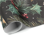 Vintage Christmas Lanterns Cadeaupapier (Rol Hoek)