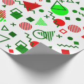 Vintage Christmas Memphis 1990 Wit Cadeaupapier (Hoek)