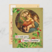 Vintage Christmas Nativity Briefkaart (Voorkant / Achterkant)